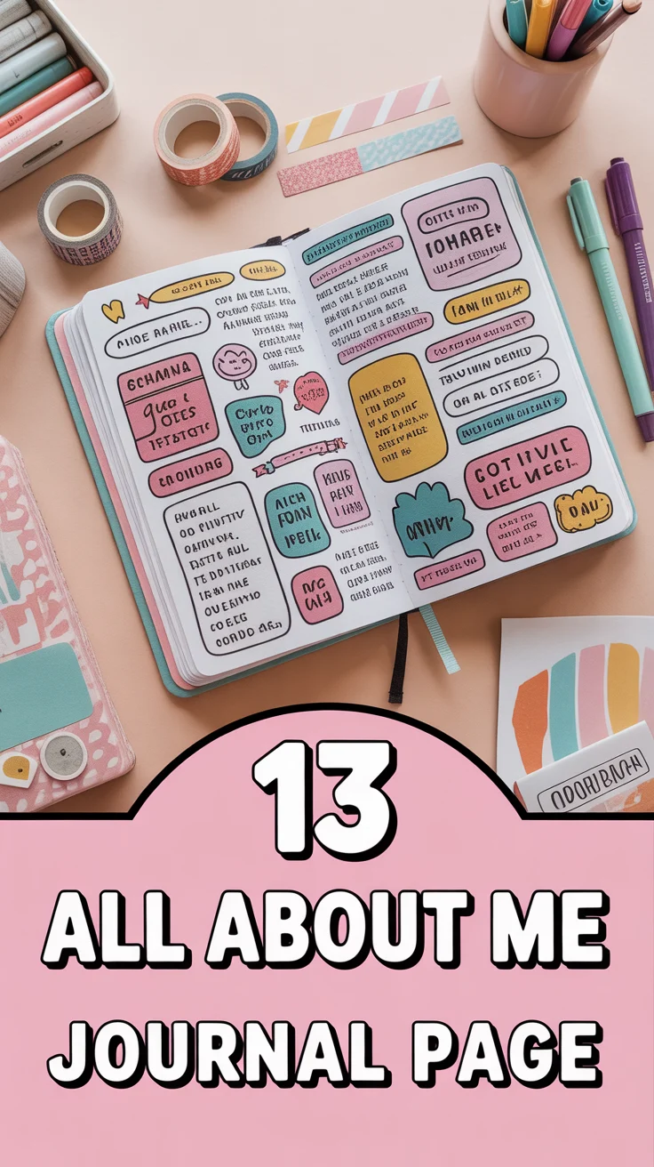 📝 13 All About Me Journal Page