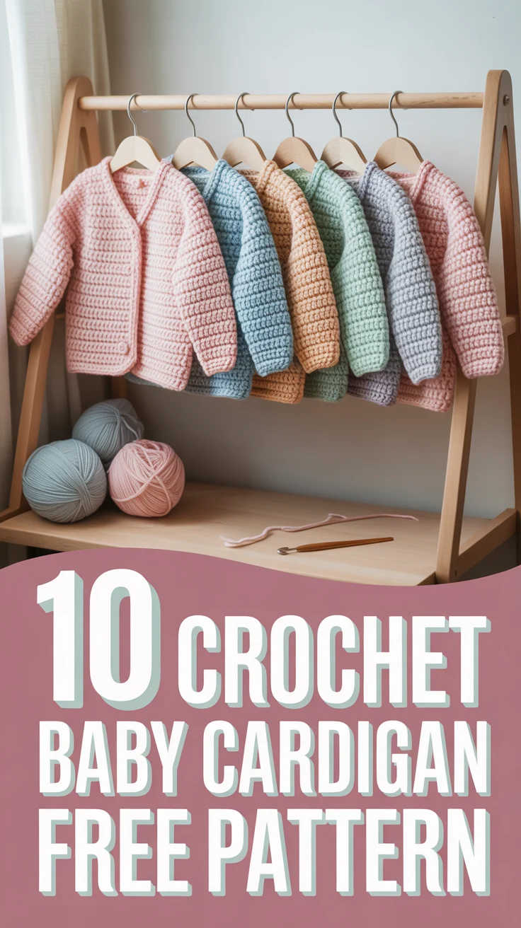 🧶 10 Crochet Baby Cardigan Free Pattern