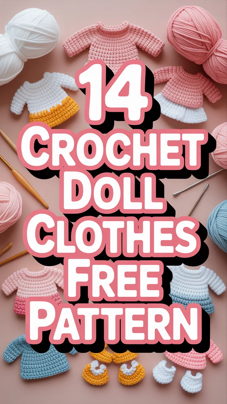🧶 14 Crochet Doll Clothes Free Pattern