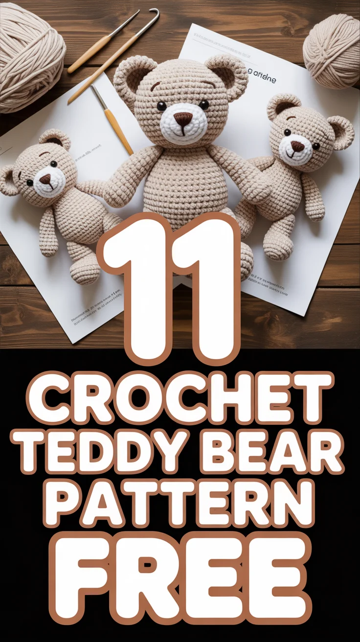 🧸 11 Crochet Teddy Bear Pattern Free