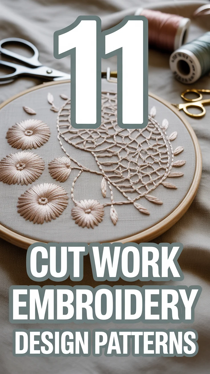 🧵 11 Cut Work Embroidery Design Patterns
