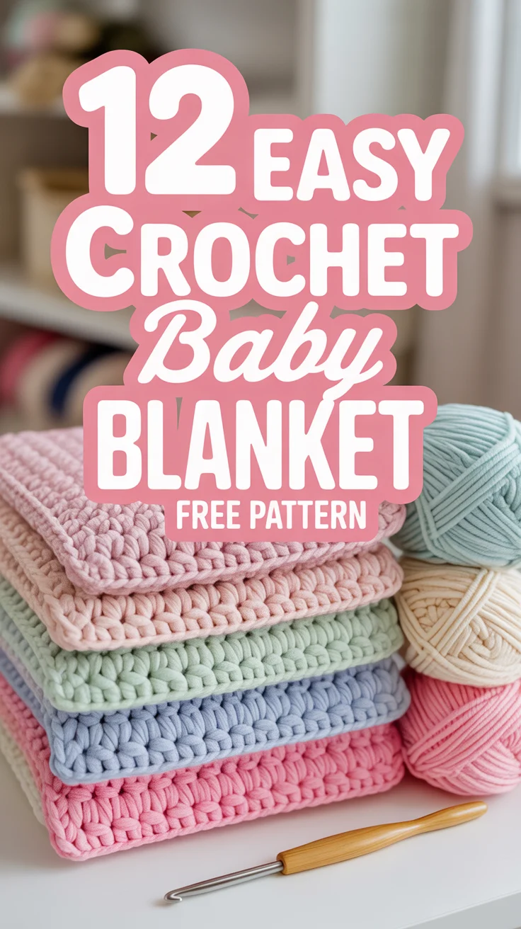 🧶 12 Easy Crochet Baby Blanket Free Pattern