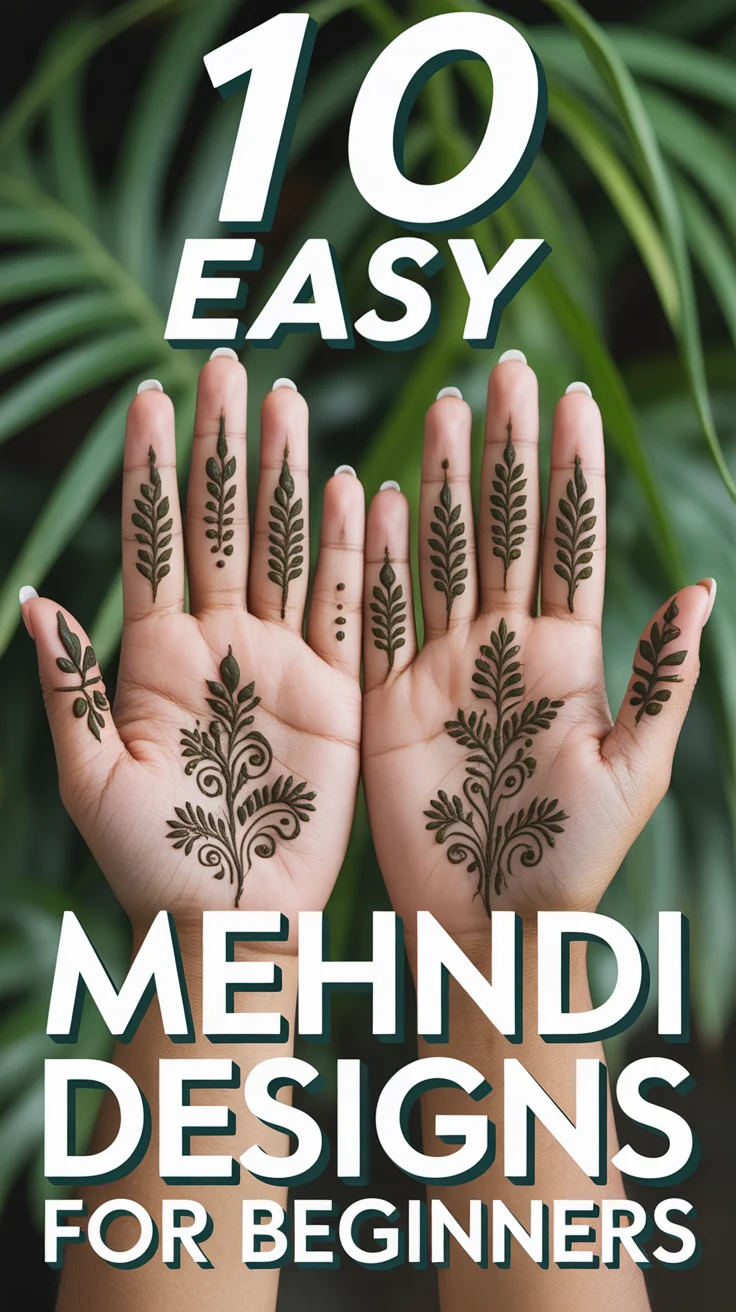 🌿 10 Easy Mehndi Designs For Beginners