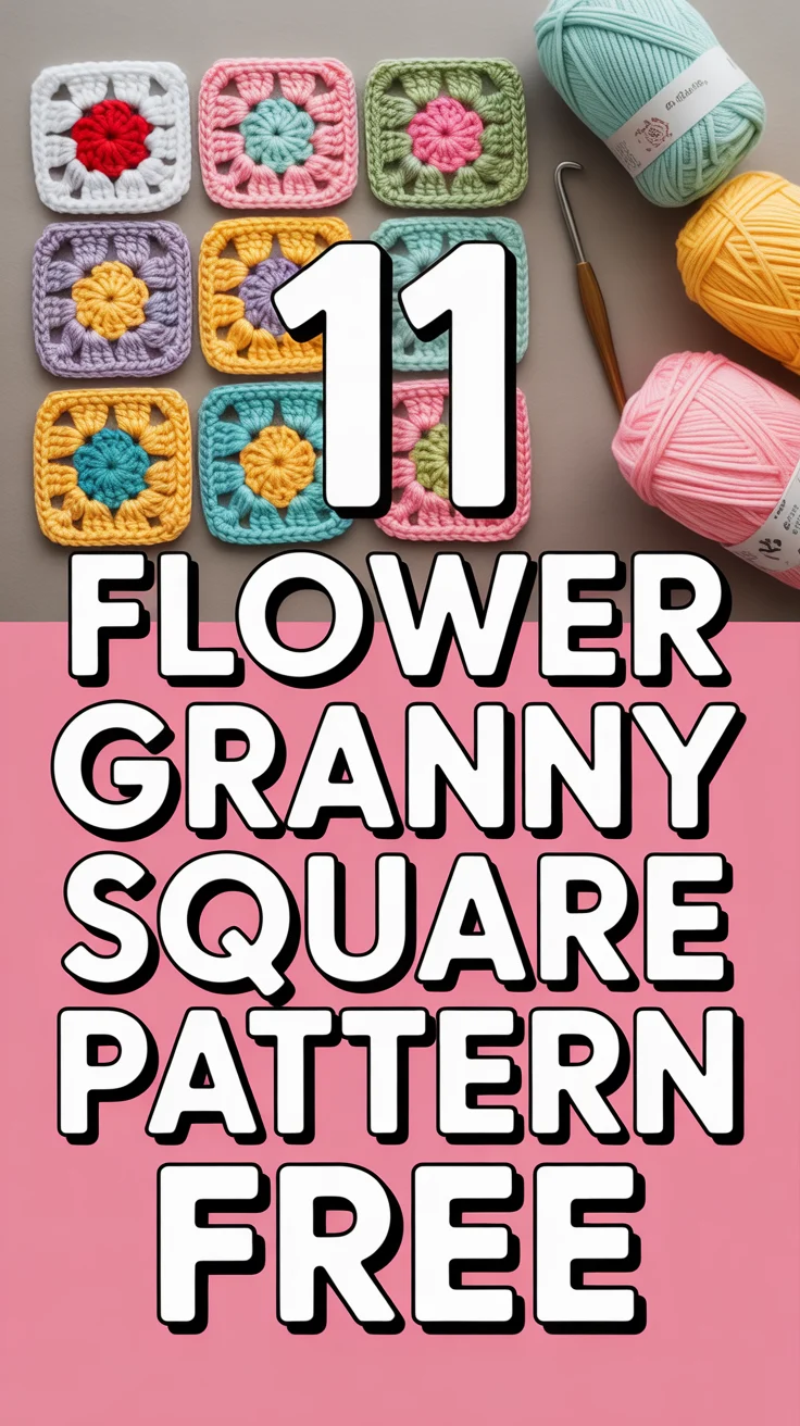 🌸 11 Flower Granny Square Pattern Free