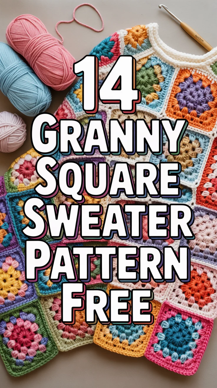 🧶 14 Granny Square Sweater Pattern Free