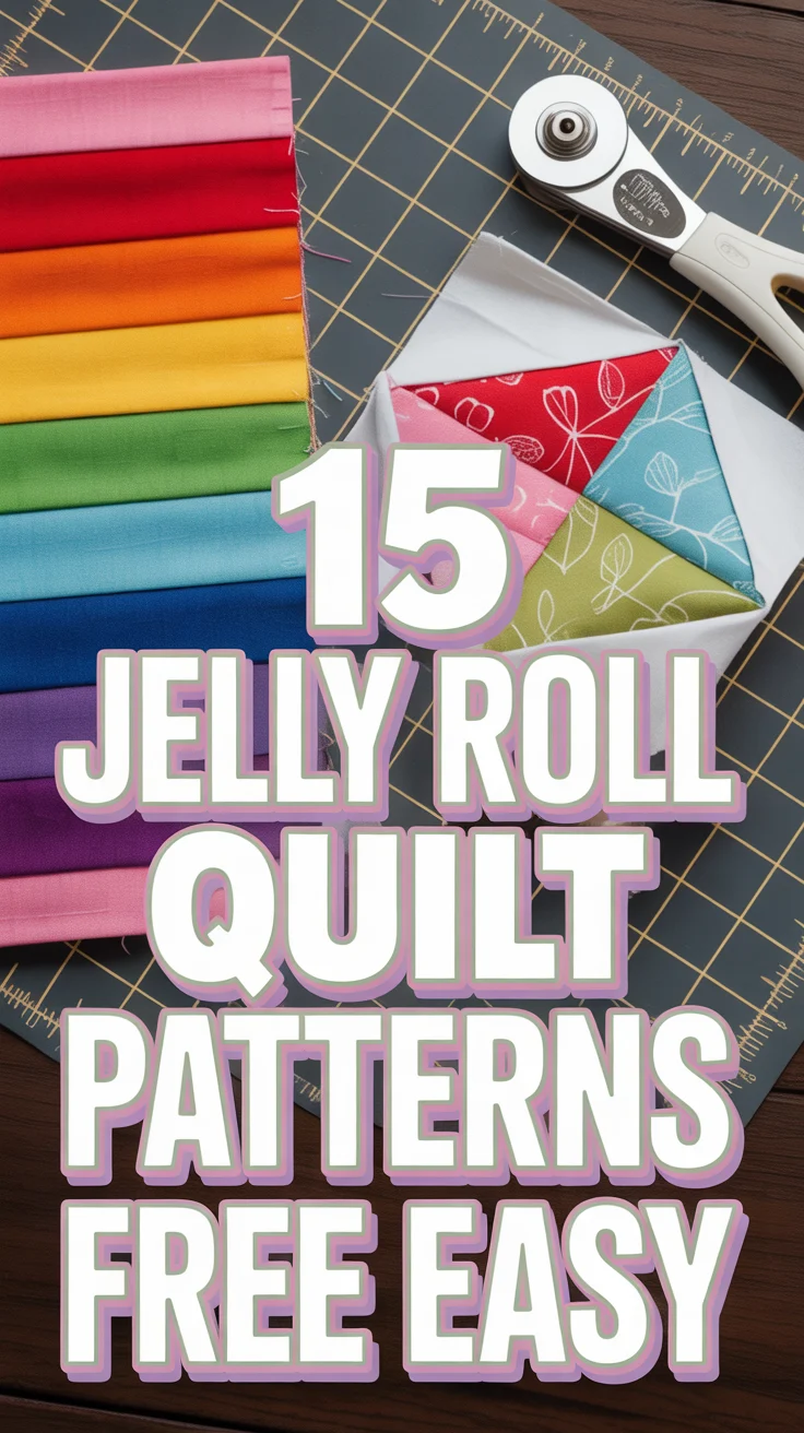 🧵 15 Jelly Roll Quilt Patterns Free Easy