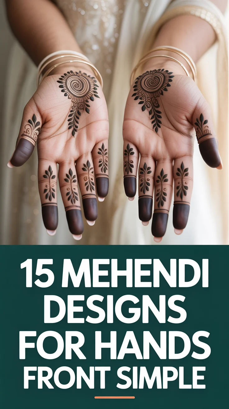 🌿 15 Mehendi Designs For Hands Front Simple