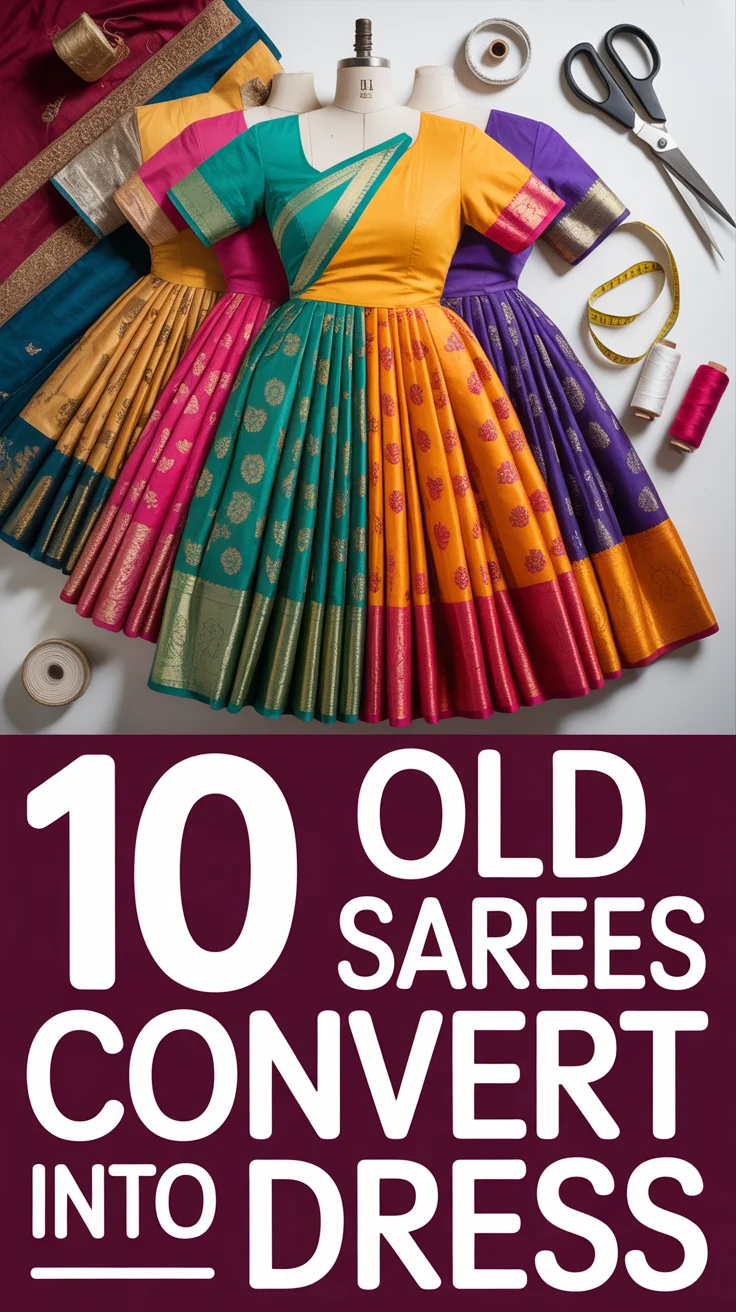 🧵 10 Old Sarees Convert Into Dress