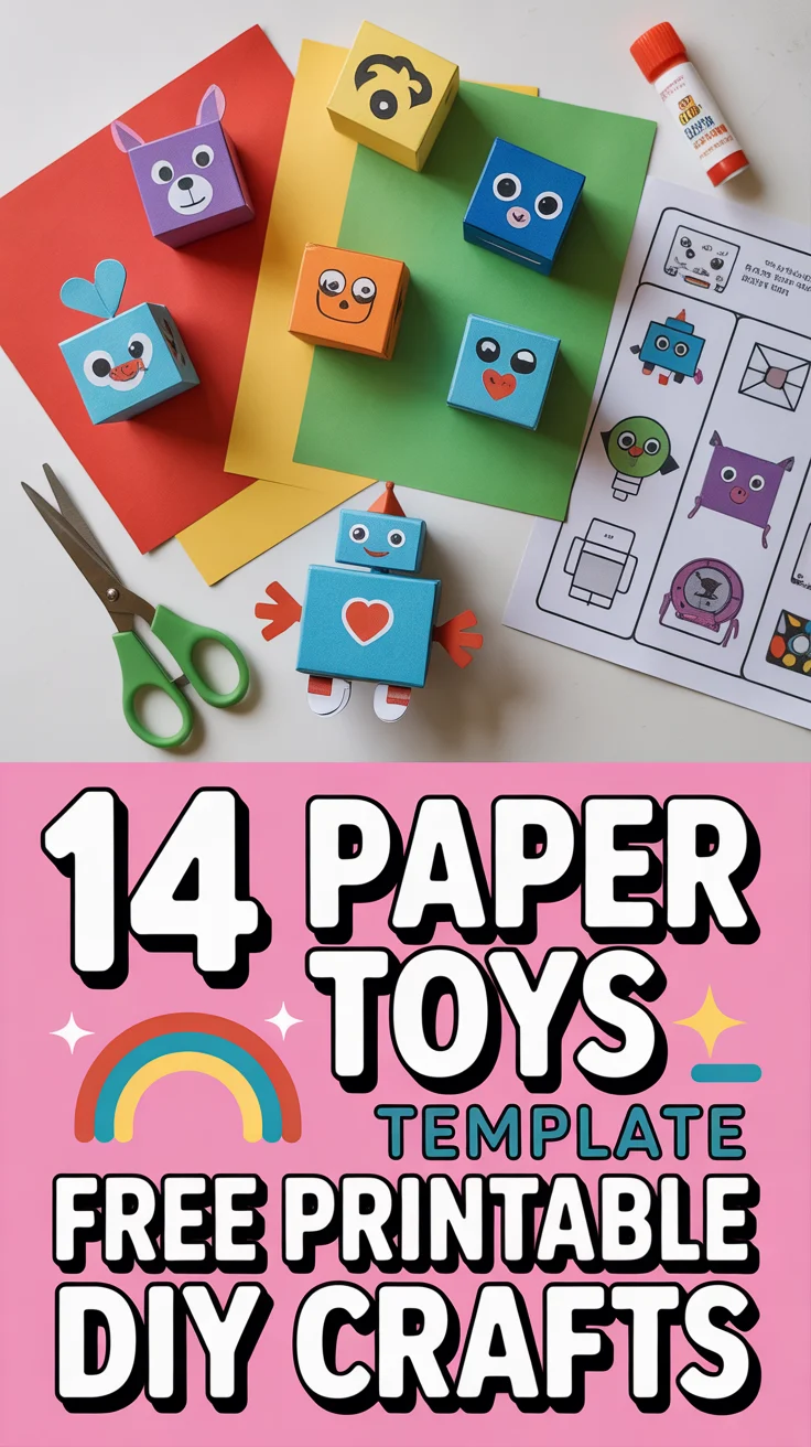 🧩 14 Paper Toys Template Free Printable DIY Crafts