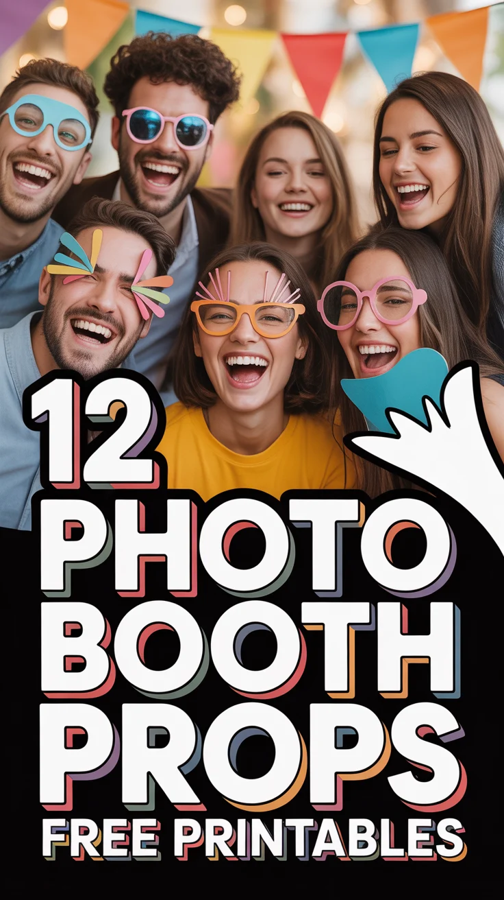 📸 12 Photo Booth Props Free Printables