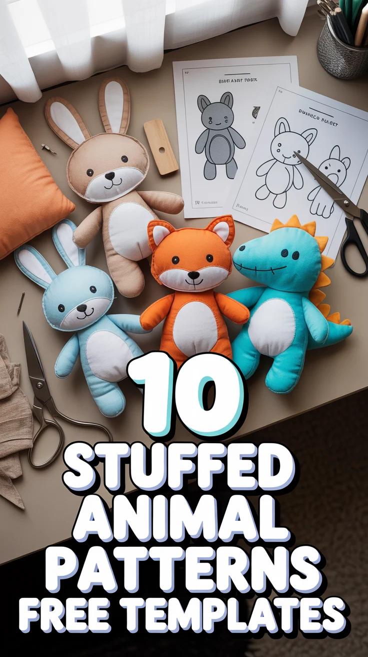 🧵 10 Stuffed Animal Patterns Free Templates