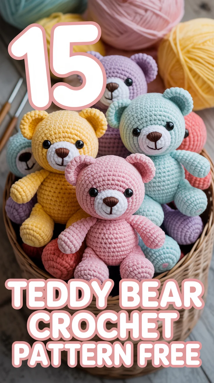 🐻 15 Teddy Bear Crochet Pattern Free