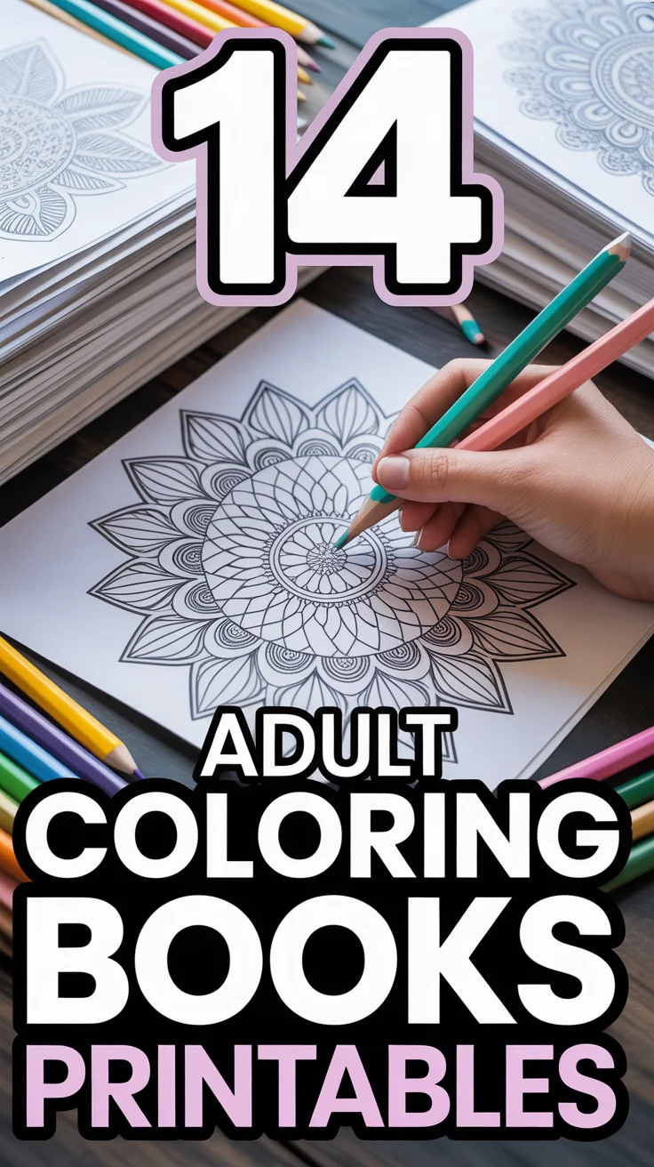 🎨 14 Adult Coloring Books Printables