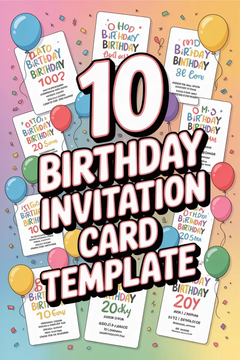 🥳 10 Birthday Invitation Card Template