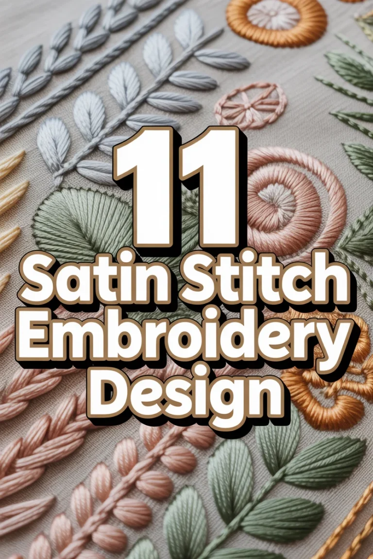 🧵 11 Satin Stitch Embroidery Design