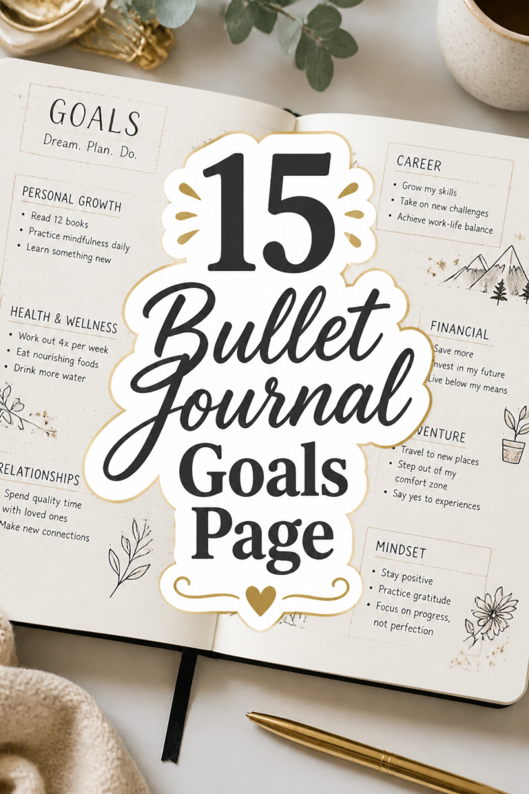 🎯 15 Bullet Journal Goals Page